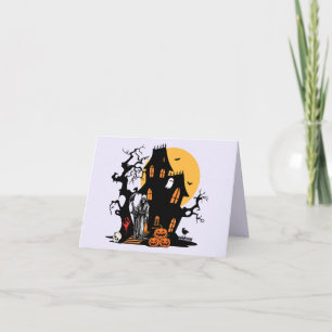 Gruseliges Halloween-Spookhaus Karte