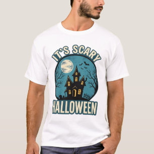 Gruseliges Halloween Spukhaus Vintage-Shirt-Design T-Shirt