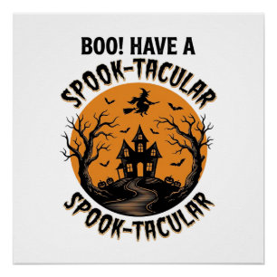 Gruseliges Halloween Spukhaus Vintage-Shirt Poster