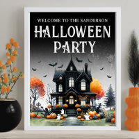 Gruseliges Haus Halloween Party Schild