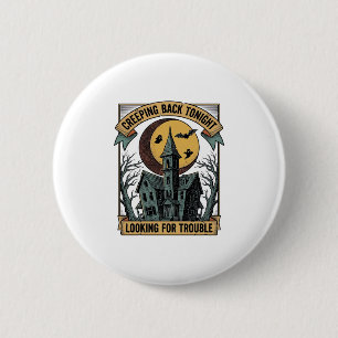 Gruseliges Haus-Shirt mit graviertem spooky manor Button