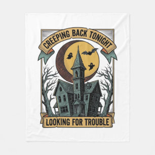 Gruseliges Haus-Shirt mit graviertem spooky manor Fleecedecke