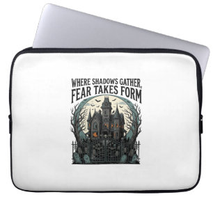Gruseliges Haus Zitat-Shirt Vintage Gothic Friedho Laptopschutzhülle