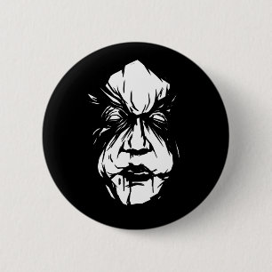 Gruseliges Hexengesicht Button