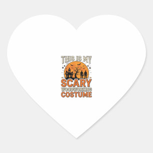 Gruseliges Holzbearbeitungs-Kostüm Halloween Vinta Herz-Aufkleber