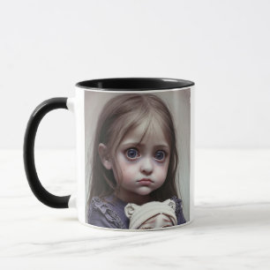 Gruseliges Kind mit Halloween-Puppe Unheimlich Tasse