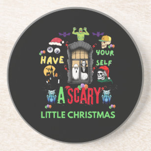 Gruseliges kleines Weihnachts-Horror-Feiertags-Des Getränkeuntersetzer