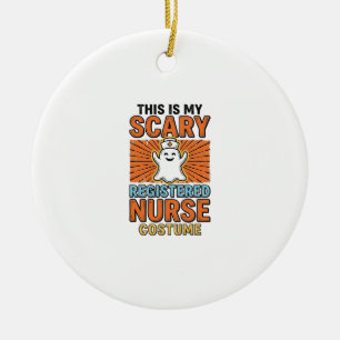 Gruseliges Krankenschwester-Kostüm Halloween-Desig Keramik Ornament