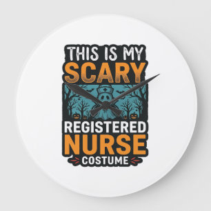 Gruseliges Krankenschwester-Kostüm Halloween-Shirt Große Wanduhr