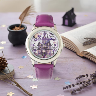 Gruseliges Mädchen Lila Armbanduhr