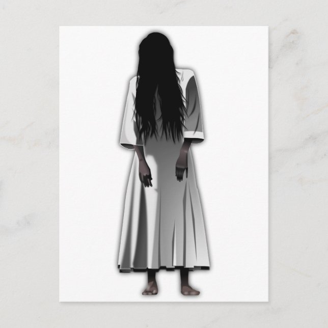 Gruseliges Mädchen Postkarte (Vorderseite)