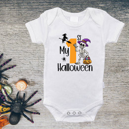Gruseliges Outfit-Geschenk Süßes Kostüm Mein 1. Ha Baby Strampler