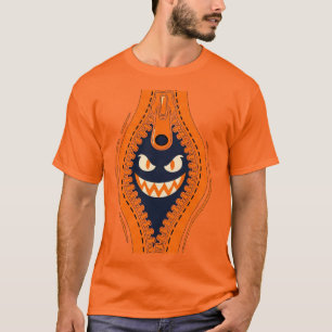Gruseliges Reißverschluss-Monster-Illusions-Grafik T-Shirt