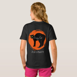 Gruseliges schwarzes Halloween-Katze T-Shirt