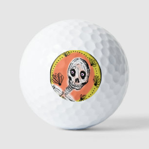 Gruseliges Skelett Halloween-Doodle Golfball