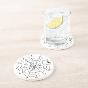 Gruseliges Spinnennetz Halloween Getränkeuntersetzer