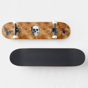 Gruseliges Spinnennetz, Spinne, Fledermaus und Tot Skateboard