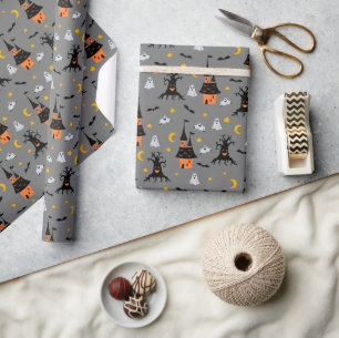 Gruseliges Spukhaus Halloween Geschenkpapier