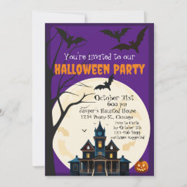 Gruseliges Spukhaus Halloween-Party Einladung