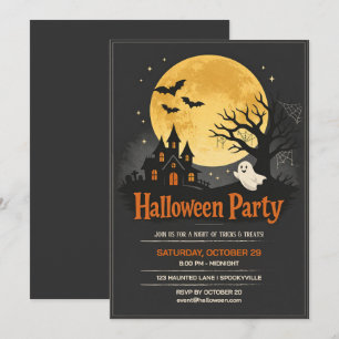 Gruseliges Spukhaus Halloween-Party Einladung