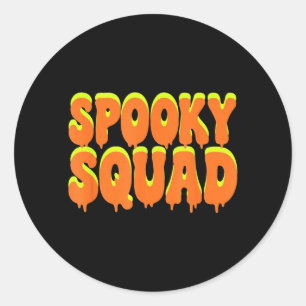 Gruseliges Team passendes Halloween-Kostüm für die Runder Aufkleber