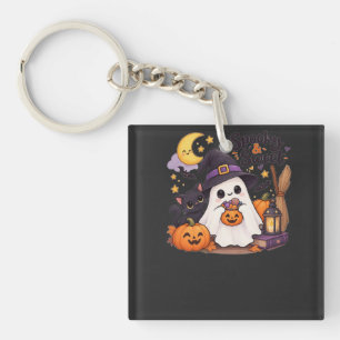 Gruseliges und süßes Halloween-Geister-Sweatshirt Schlüsselanhänger