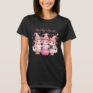 Gruseliges und süßes niedliches Hexenkatze Oversiz T-Shirt