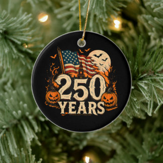 Gruseliges USA 250. Jubiläum Halloween Keramik Ornament