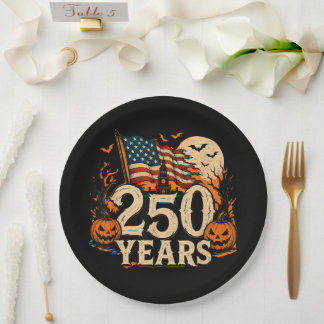 Gruseliges USA 250. Jubiläum Halloween Pappteller