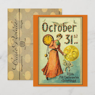 Gruseliges Vintage-Halloween Feiertagspostkarte
