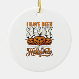 Gruseliges Vintage-Halloween-Kürbis-Shirt-Design_1 Keramik Ornament