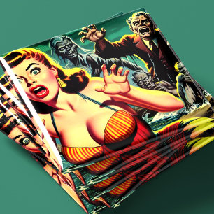 Gruseliges Vintage-Horror-Mädchen Magnet
