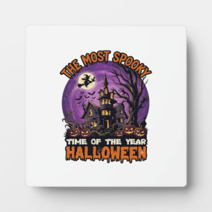 Gruseligstes Halloween Spukhaus Hexe Kürbisse Fotoplatte