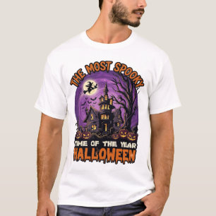 Gruseligstes Halloween Spukhaus Hexe Kürbisse T-Shirt