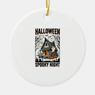 Gruselkabinen-Halloween-Kunst im Vintage-Stil für Keramik Ornament