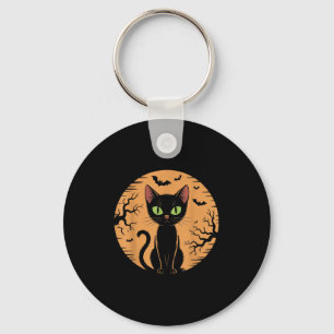 Gruselkatze Halloween Katzenkostüm Retro-Mondkatze Schlüsselanhänger