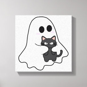 Gruselkatze Halloween Leinwanddruck