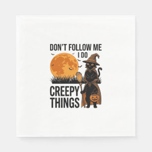 Gruselkatze Halloween Lustige Hexe_1 Serviette