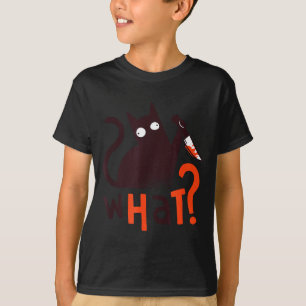 Gruselkatze was_ Messer dunkel lustig wahre Verbre T-Shirt