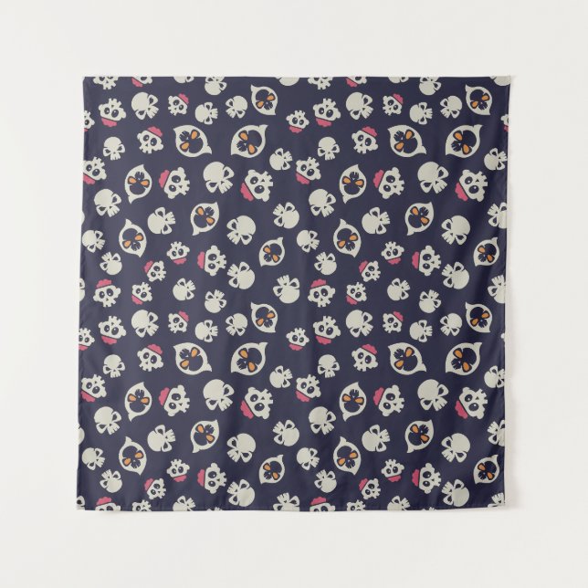Gruselnahtloses Muster D (Stil: 1) Wandteppich (Vorderseite)