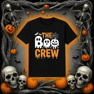 Gruselndes Tröpfelndes Boo Crew Geister und Kürbis T-Shirt