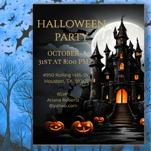 Gruselparty im verlassenen Schloss Halloween Einladung