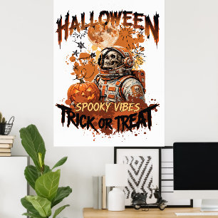 Gruselplakat eines Astronauten zu Halloween Süße Poster