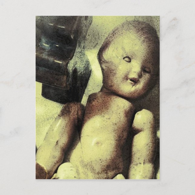 Gruselpuppe Postkarte (Vorderseite)