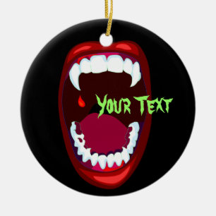 Gruselzähne Vampirzähne Gruselschmuck Keramikornament