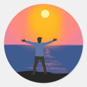 Gruß an die Sonne Runder Aufkleber