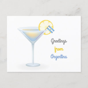 Gruß aus Argentinien Cocktailkarte Feiertagspostkarte