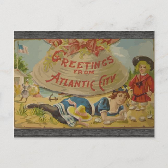 Gruß aus Atlantic City, Vintag Postkarte (Vorderseite)