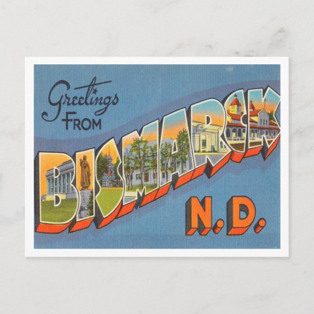 Gruß aus Bismarck, North Dakota Travel Postkarte (Vorderseite)