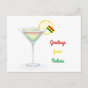 Gruß aus Bolivien Cocktail Urlaubskarte Feiertagspostkarte